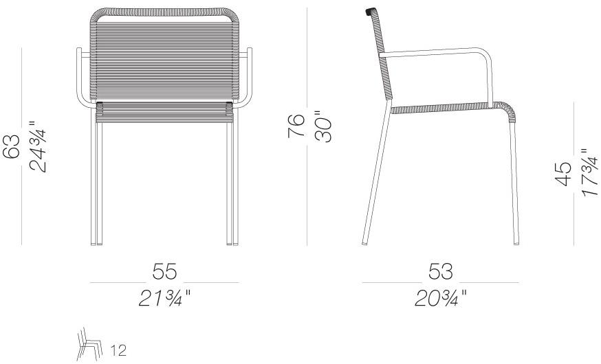 Lapalma Штабелируемый садовый стул с подлокотниками Aria outdoor sun-id-1354243 - Вид №9