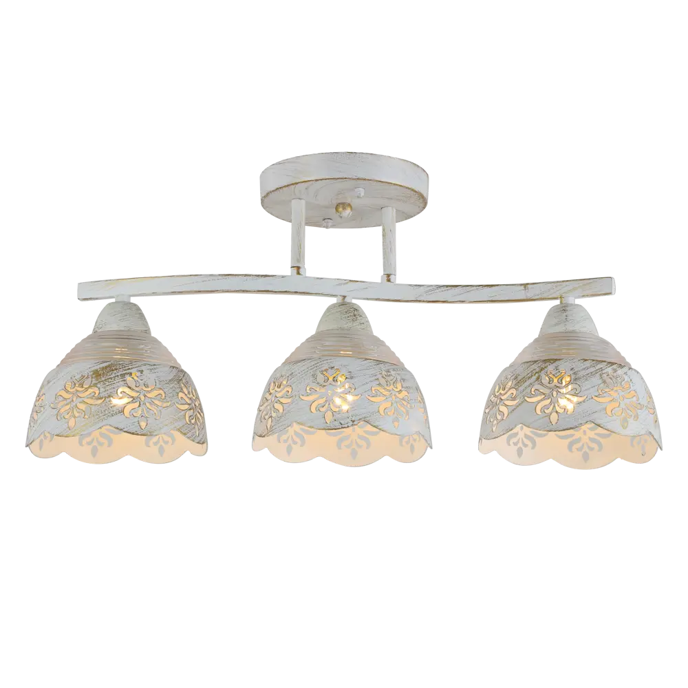 Люстра потолочная Ritter Ravenna 52515 8 3 лампы Е27 цвет белый/золото патина STLM-2115029 - Вид №1