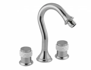 065521.000.00 Биде с тремя отверстиями и белым фарфором Золото 24К