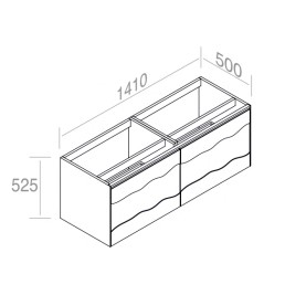 C525M2L70.101RV Тумба подвесная с 2 выдвижными ящиками 50 см A. e T. Italia TRACE Белый матовый - Дуб Италия AeT ITALIA - Вид №1