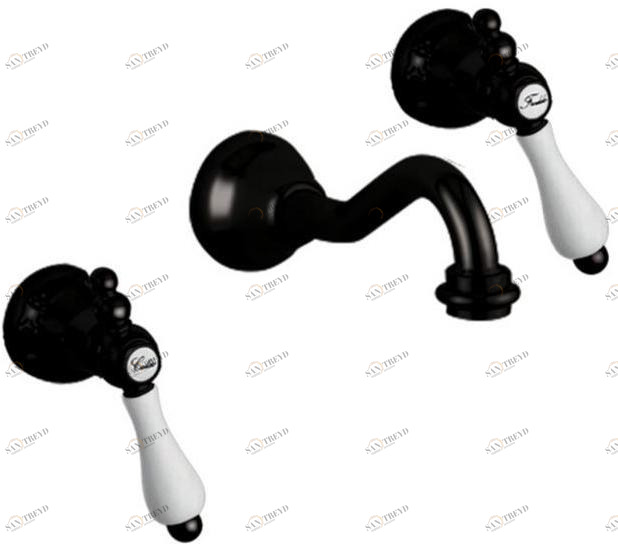 Rubinetteria Giulini Смеситель для умывальника настенный на 3 отверстия Classic revolution - praga F7522ce