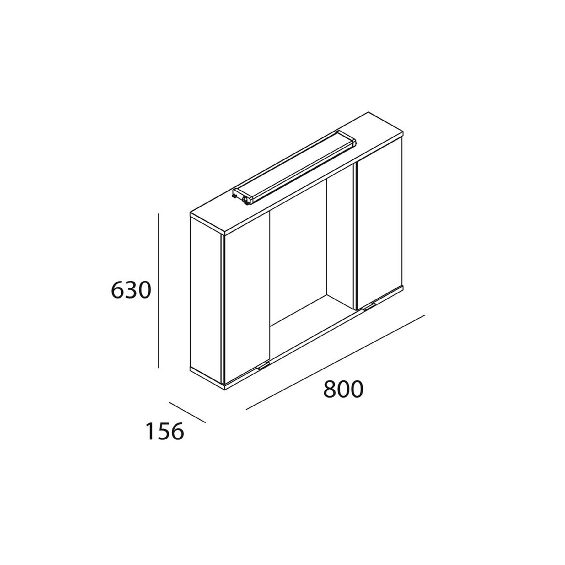 20157 SALGAR Шкаф 2-дверный стеклянный ВОЛГА 800 Volga - Вид №1
