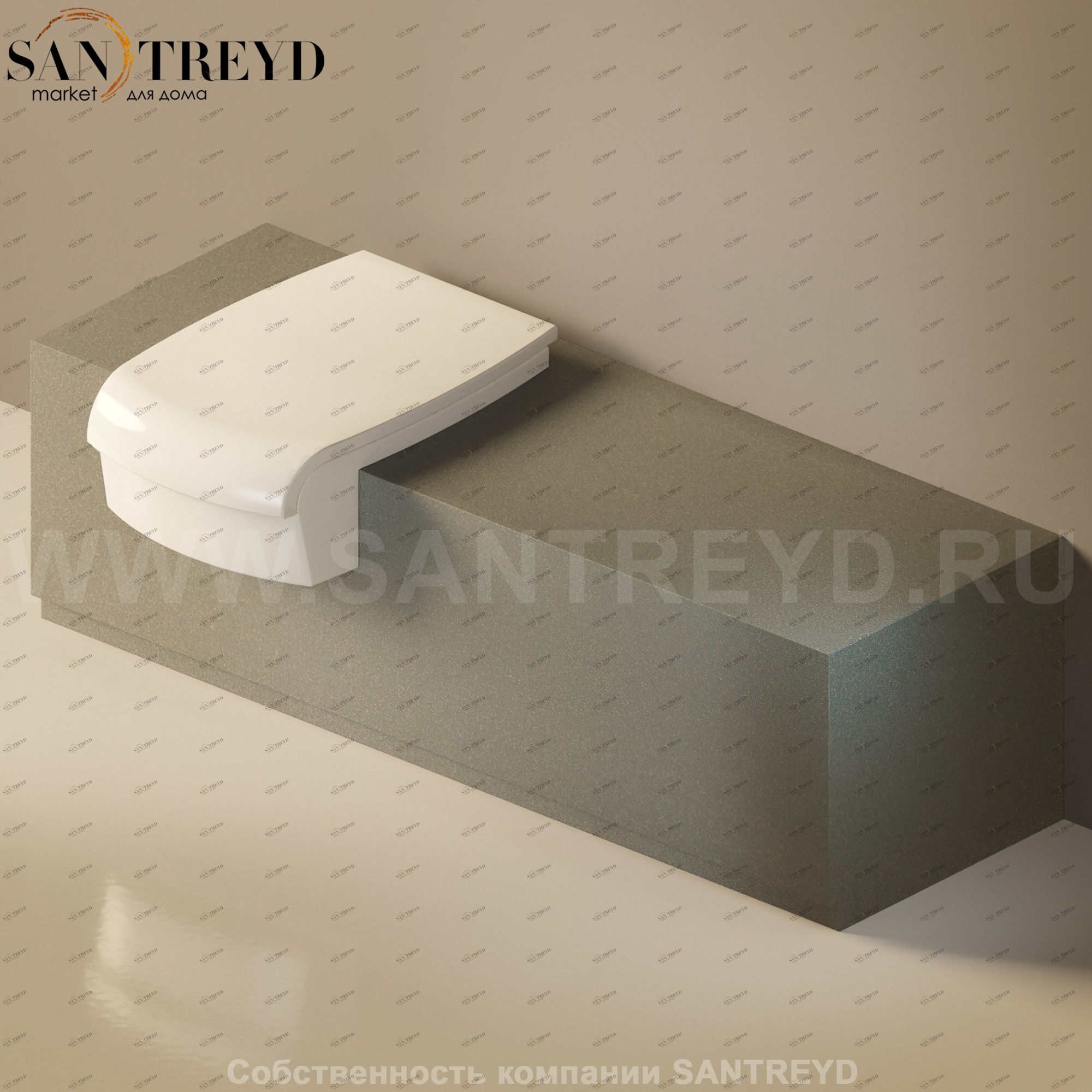 Flaminia UNA Консоль для унитаза или биде от 135 до 200 см серая UNA135WB.7037 Ceramica Flaminia UNA135WB7037