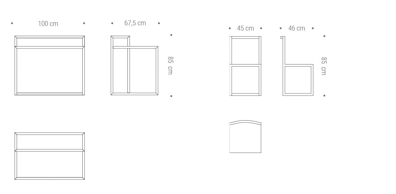 Деревянный письменный стол со стулом Bottega Ghianda ONE ON ONE ARCH-00015293 - Вид №3
