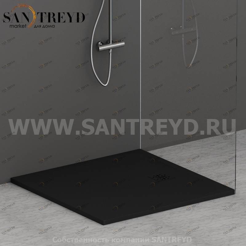 DP10100504 Душевой поддон 100х100 см цвет Черный бархат Globo DOCCIAPIETRA Италия Ceramica Globo