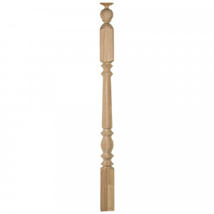 12513911 Столб лестничный заходной «Пять колец» 80x80x1200 мм, бук