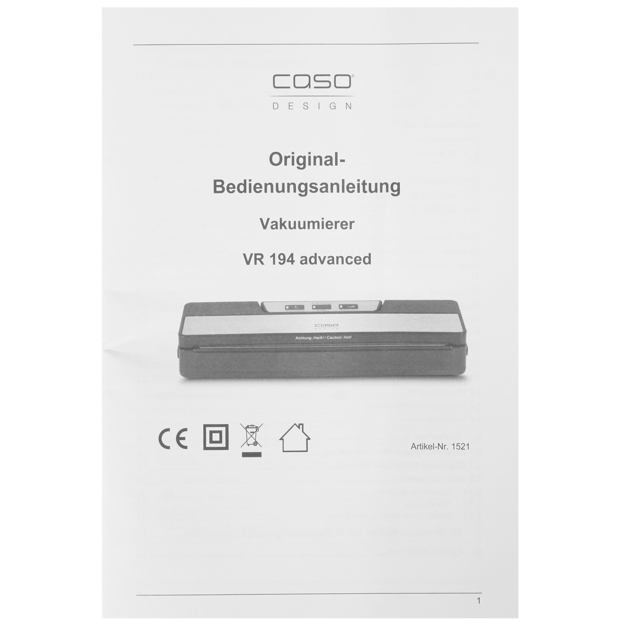 9908374 Вакуумный упаковщик CASO VR 194 STDN-0001806 - Вид №8