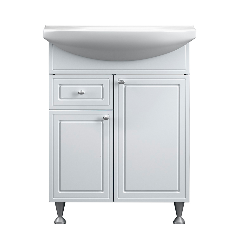 M41-FSX0653WG-WCC065 база на ножках с раковиной 65 см ящ/дв белый глянец Damixa Palace One  - Вид №1