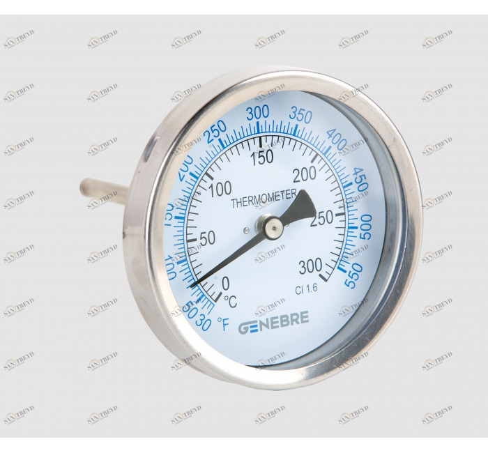 GENEBRE 8036 200 Биметаллический термометр из нержавеющей стали. Обратное соединение 
