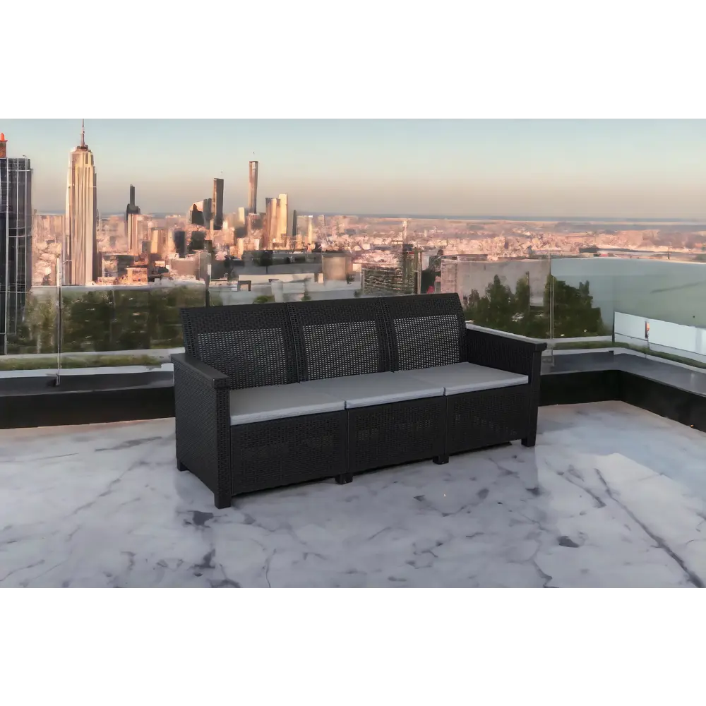 Диван садовый Basegi 69.5x189.5x79 см полипропилен темно-серый Santreyd STLM-2001555 - Вид №11