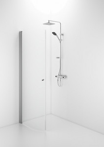 58808190 Гнутая дверь IFO Space SBNK, алюминиевый профиль, прозрачное стекло с ручкой, SBNK 800. Высота 1850 мм