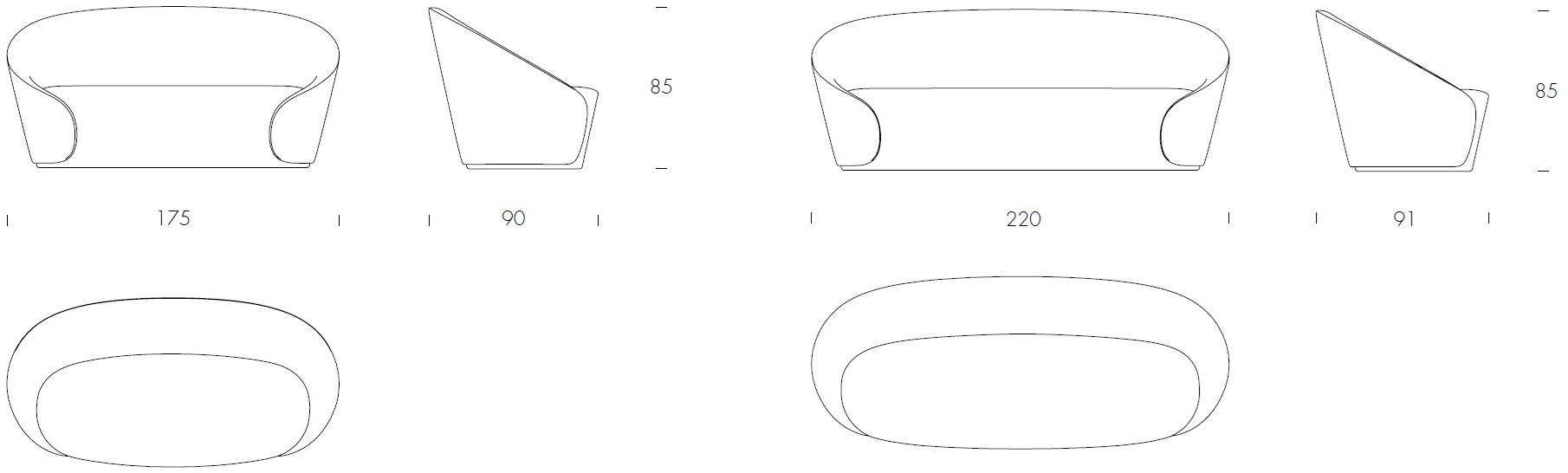 Tonin Casa 2-местный тканевый диван Mama T7344  - Вид №4