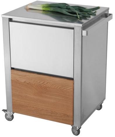JOKODOMUS Тележка для еды / отдельно стоящий кухонный модуль из нержавеющей стали и дерева Cun sun-id-1481365 - Вид №1