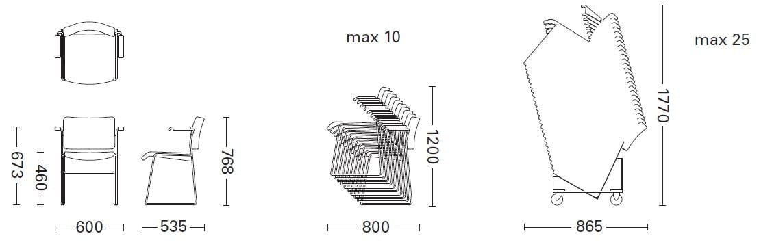 Штабелируемый стул с подлокотниками Howe 40/4 ARCH-00136202 - Вид №4