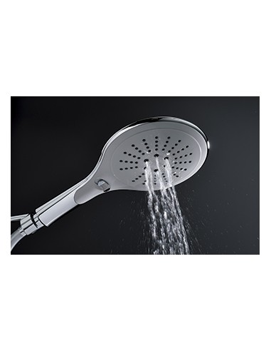 920900 000 00  Душевая лейка Inouie Plus, 3 струи, большой диаметр струи, система защиты от известкового налета, хром и серый Valentin Хром  - Вид №3