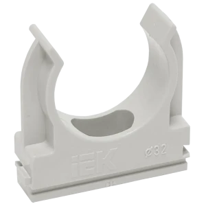 Держатель с защелкой для труб IEK D20 мм цвет серый 100 шт.