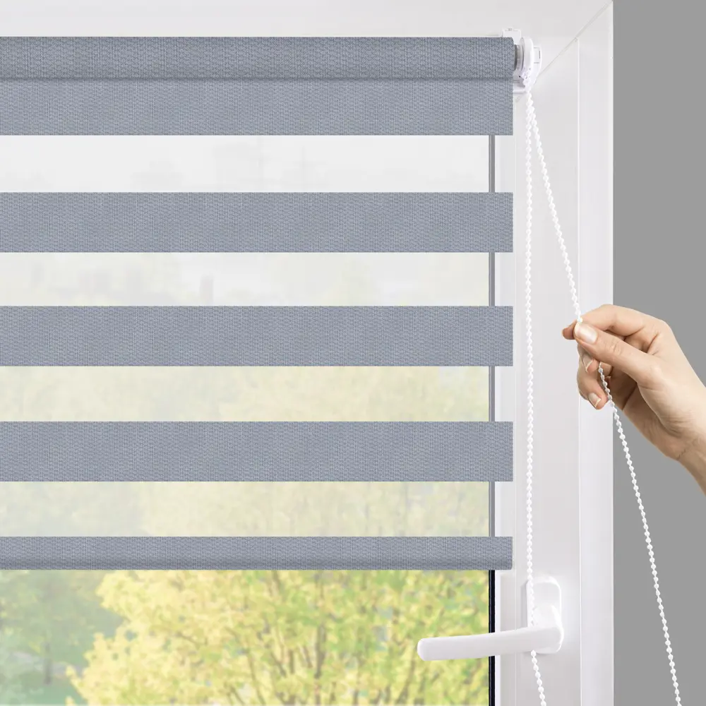 Рулонная штора день-ночь MIAMOZA Сиберия 100×160 см серая 89411449 STLM-1578425 - Вид №7