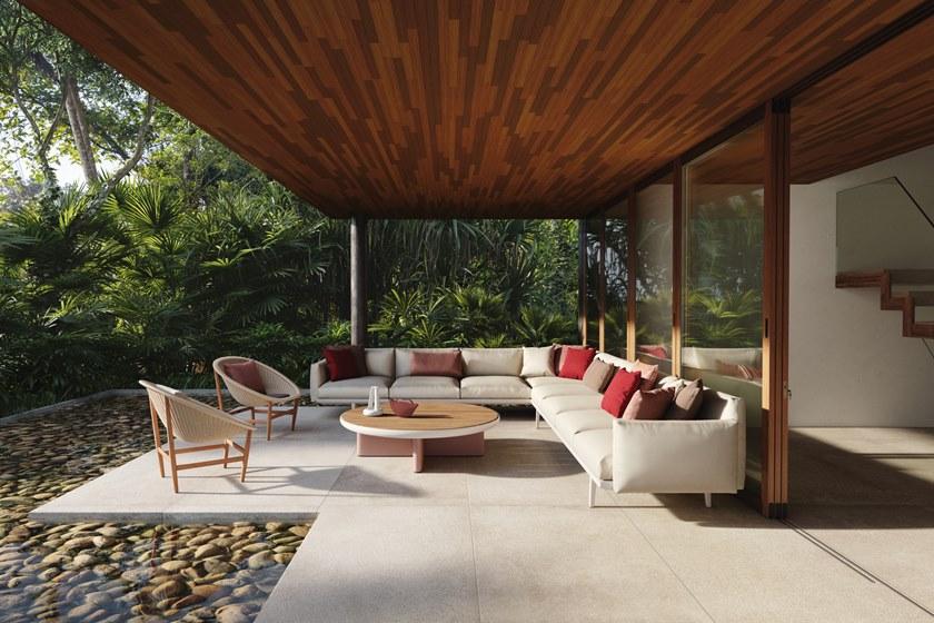 Kettal 4-местный тканевый садовый диван Boma #25060 - Вид №3