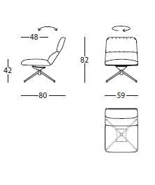 Тканевое вращающееся кресло SANCAL ARCH-00122651 - Вид №2