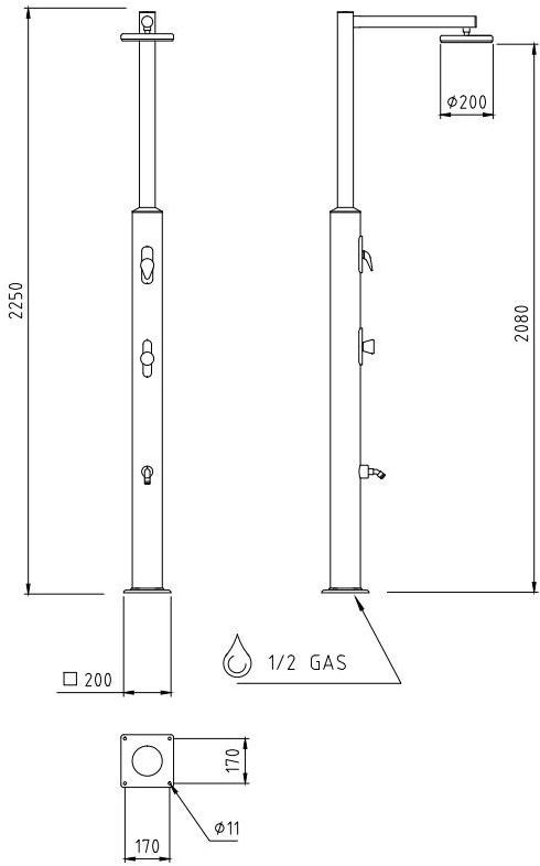 Ama Luxury Shower Летний душ из нержавеющей стали  Pl4000l  - Вид №4