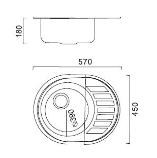 HBS4557 Кухонная мойка , матовая сталь Haiba  - Вид №2