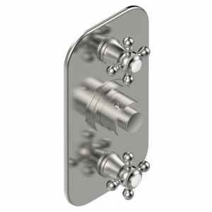 G29-5400BE Накладка с ручкой регулировки температуры и двумя маховиками для термостатического смесителя 5400AE Thg-paris Charleston Матовый никель