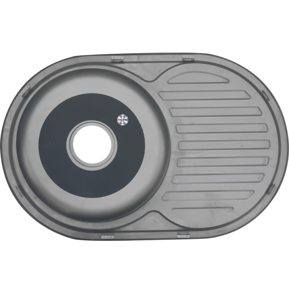 Мойка 7750 U MELANA 0,6/160 врезная овальная с сифоном (122 tb *10) 122 tb (*10) - Вид №2