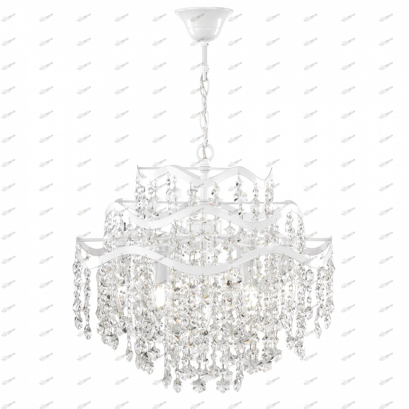 Люстра подвесная хрустальная 158 см Charlotte FR1001PL-07W FREYA ДИЗАЙНЕРСКИЕ, КАПЛЯ 00-3957117 Прозрачный 