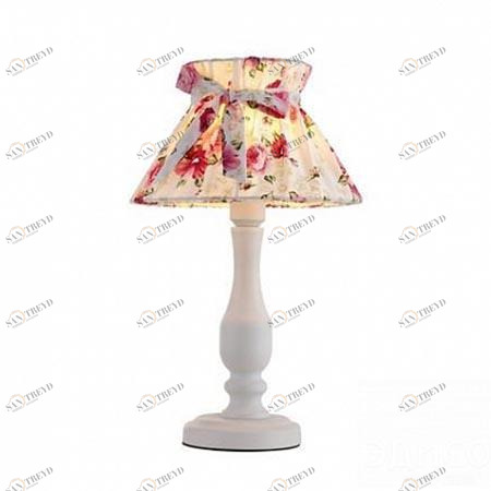 Настольная лампа белая с абажуром "Цветы" Margherita A7028LT-1WH ARTE LAMP ФЛОРИСТИКА 329017 Белый;розовый 