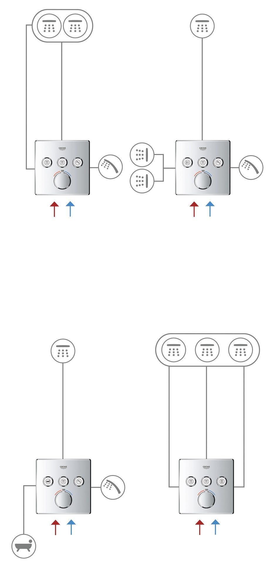 3-ходовой термостатический смеситель Grohe Grohtherm SmartControl ARCH-00143248 - Вид №10