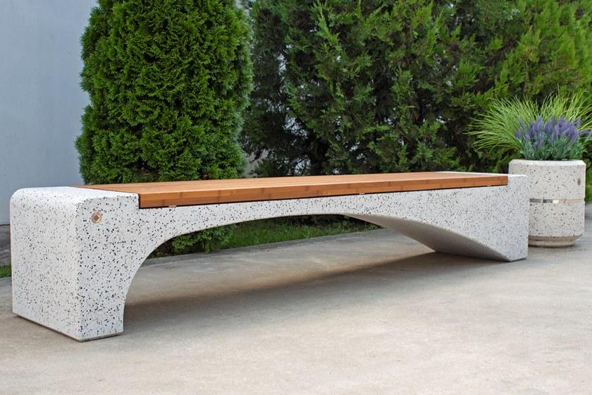 ENCHO ENCHEV - ETE Скамейка из бетона и бамбука без спинки  233  - Вид №7
