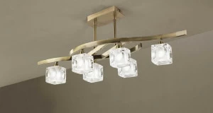 Потолочная люстра Mantra Cuadrax 0990 MANTRA ДИЗАЙНЕРСКИЕ, CUADRAX BRONZE 00-3888532 Бронза;прозрачный