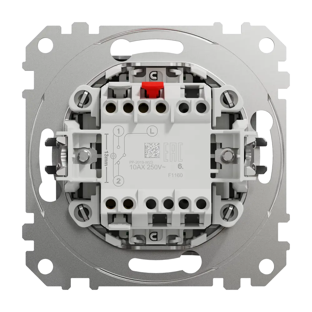 Переключатель проходной Systeme Electric Sedna 1 клавиша с подсветкой, цвет алюминий Sedna Design Elements STLM-2120806 - Вид №2