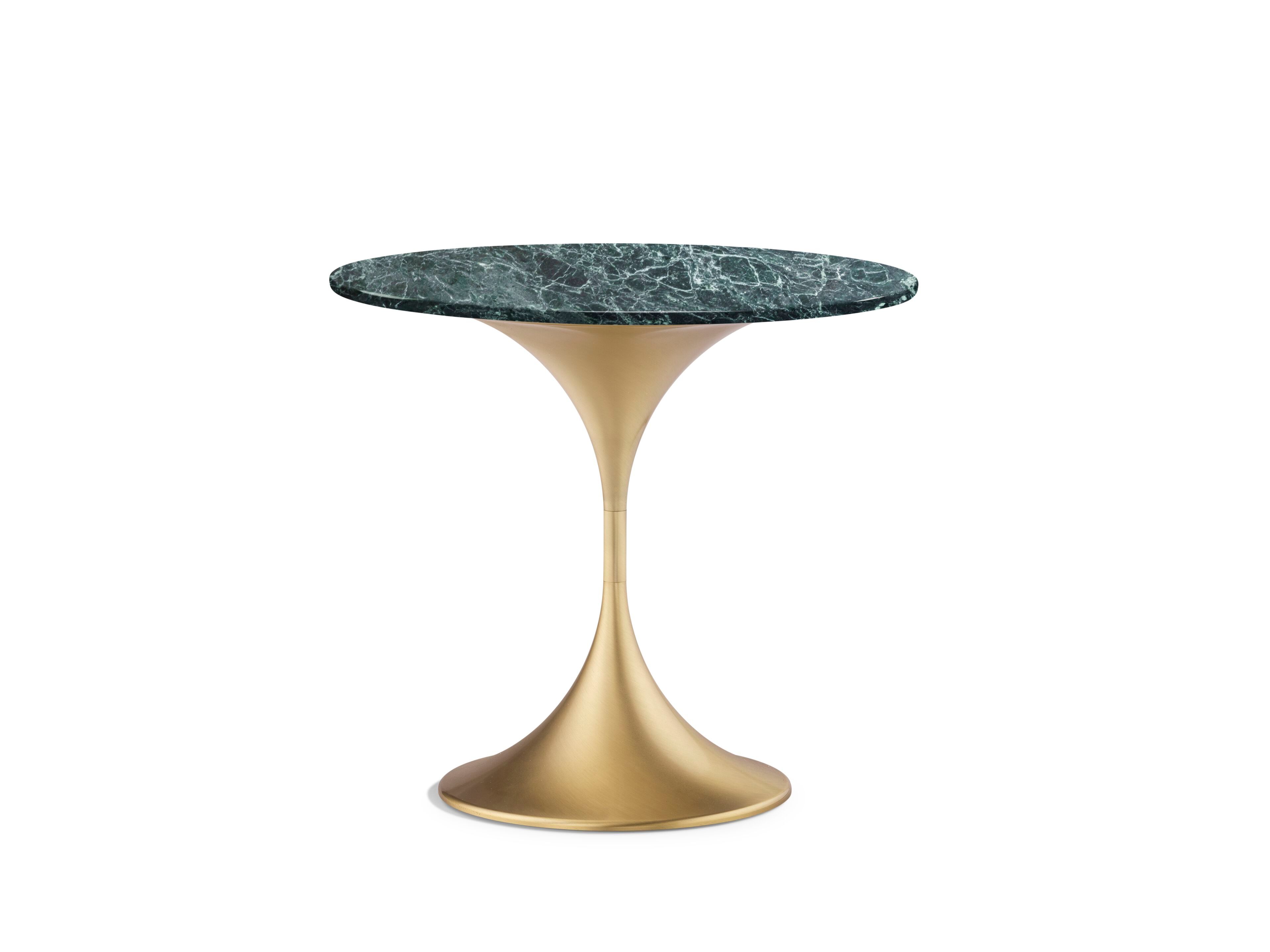 Круглый мраморный журнальный столик с латунным основанием GHIDINI1961 DAPERTUTTO ARCH-00004080 - Вид №2