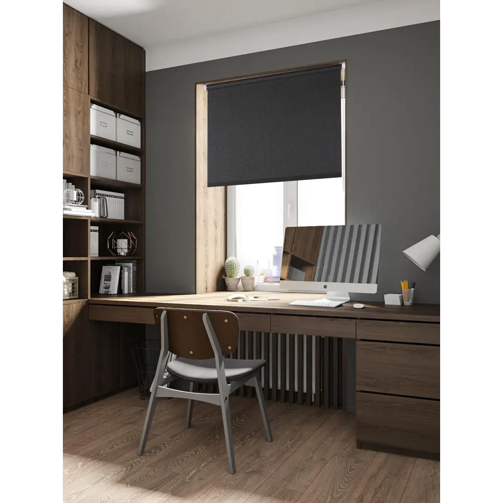 Штора рулонная Shine 100x160 см черная PRAKTO STLM-2072408 - Вид №4
