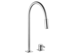 Смеситель для кухни из нержавеющей стали со съемным ручным душем