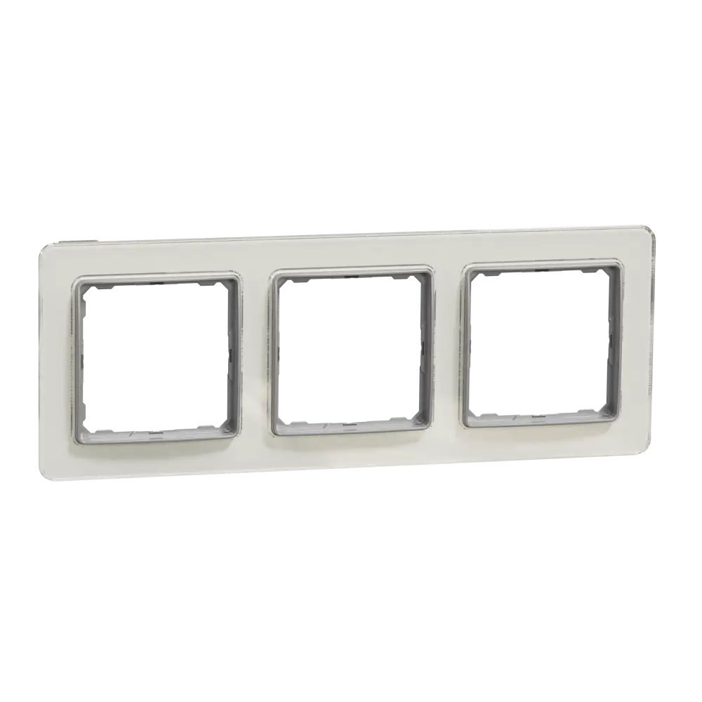 Рамка для розеток и выключателей Systeme Electric Sedna Design 3 поста, цвет белое стекло 84828297 STLM-2166789 - Вид №1