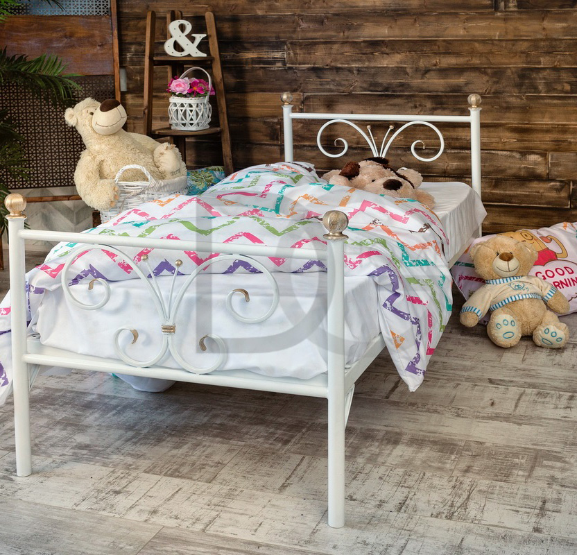 Кованая кровать детская 70х160 белая "Бабочка" FRANCESCO ROSSI БАБОЧКА 134693 Белый  - Вид №3