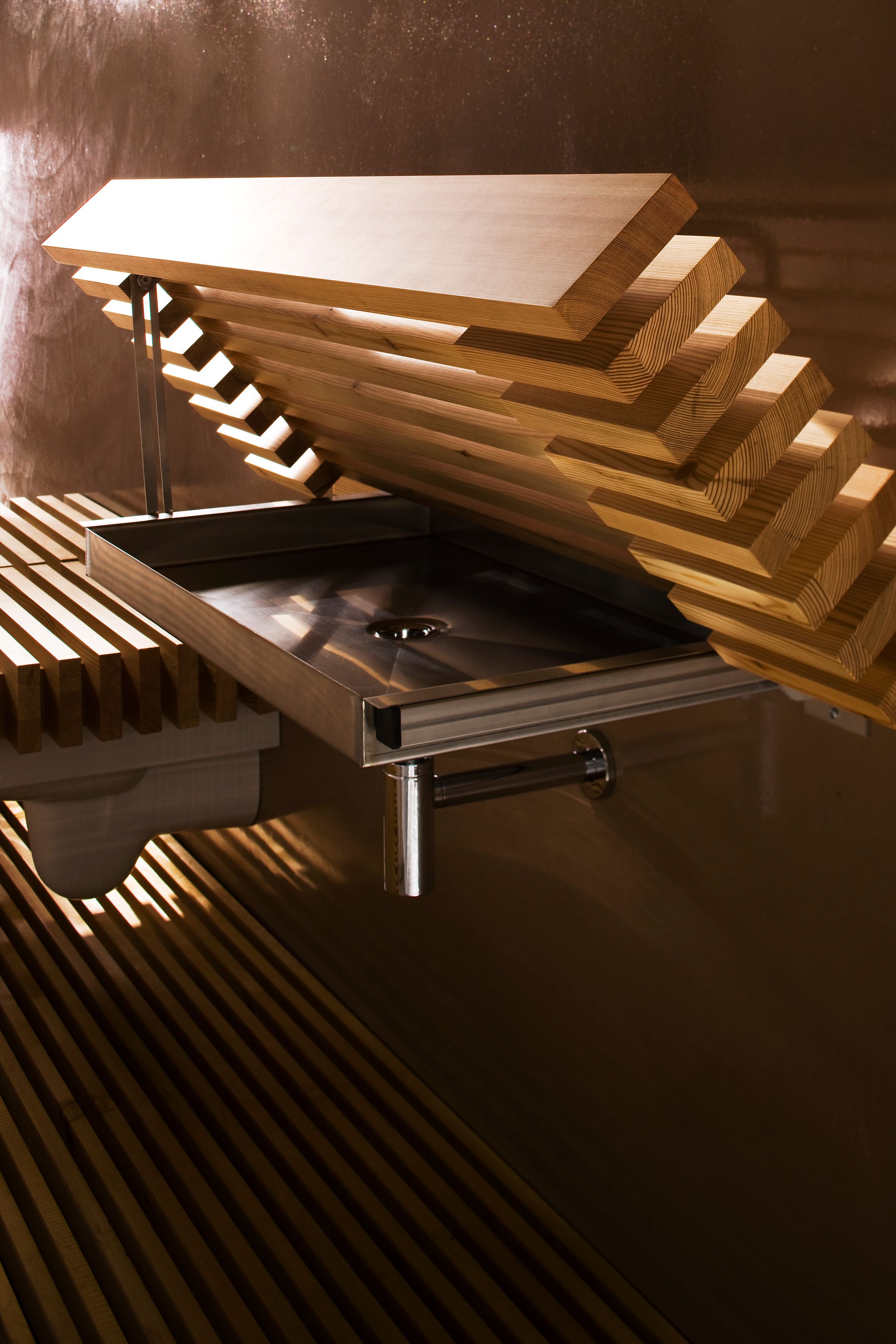 Прямоугольная подвесная раковина из лиственницы Rapsel ONE ARCH-00131877 - Вид №3