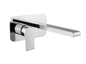 Настенный однорычажный смеситель для раковины с пластиной