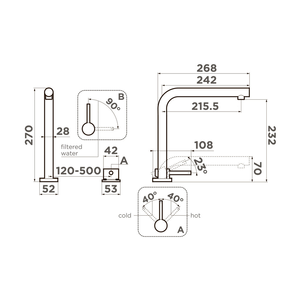 Смеситель для кухни Nara 2 Plus C OMOIKIRI 4994366 - Вид №1