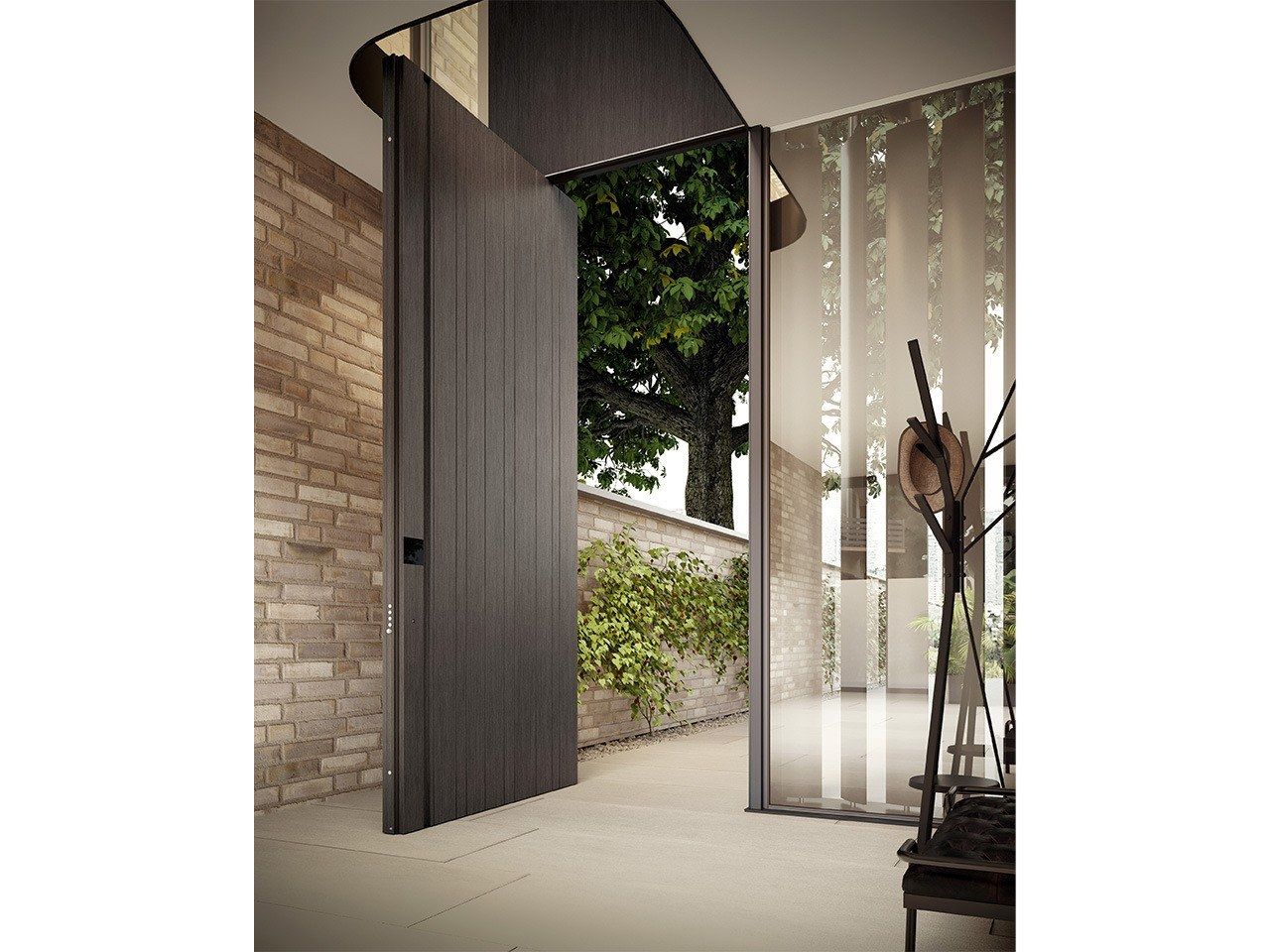 Наружная алюминиевая бронированная дверная обшивка Oikos Skydoors-вертикальные горизонты ARCH-00092937 - Вид №8