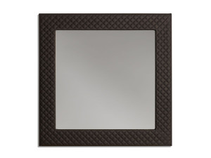 Квадратное настенное зеркало с кожаной рамкой