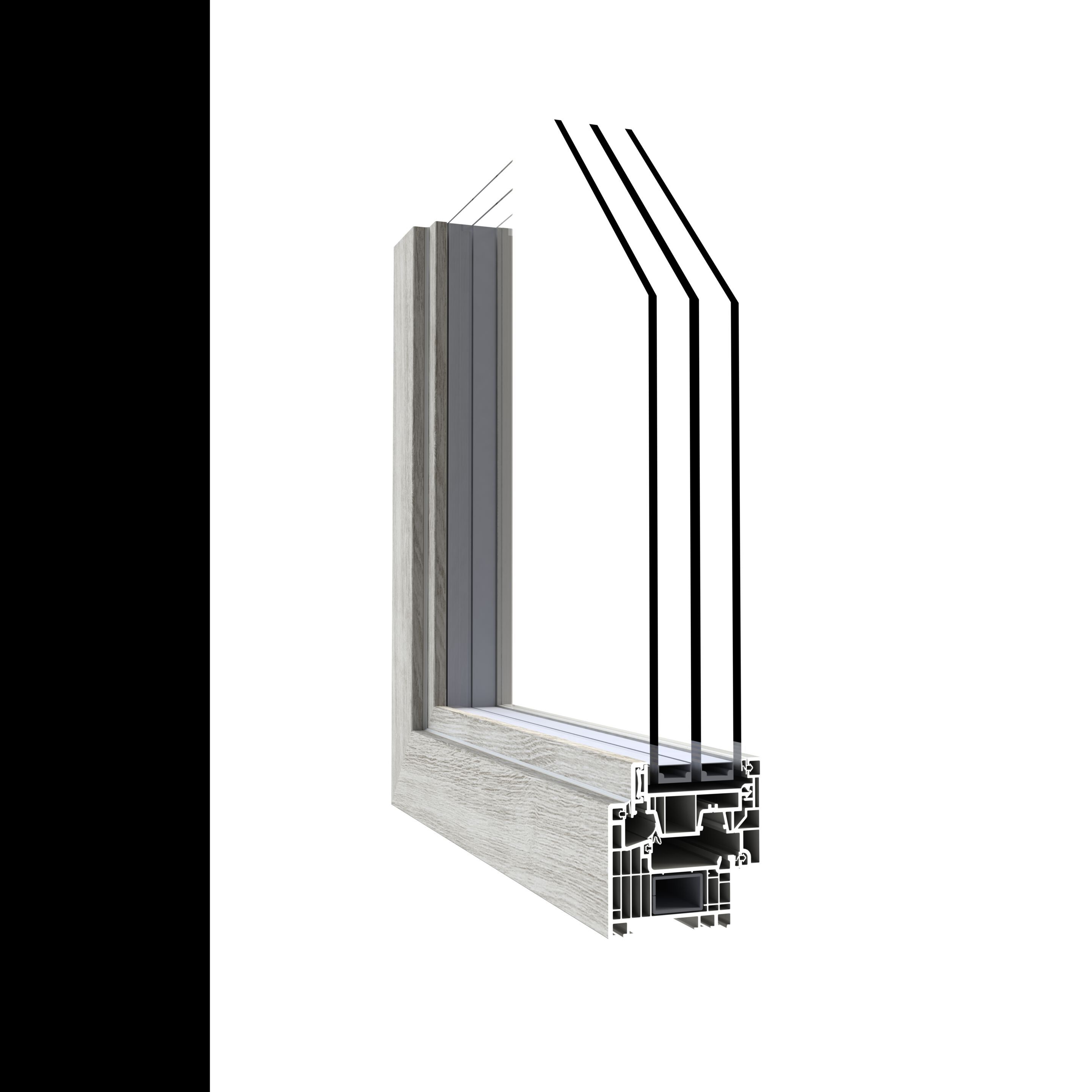 ПВХ створки тепловой резки окна ALPHACAN ALPHA EXTREME MODULARE ARCH-00037394 - Вид №2