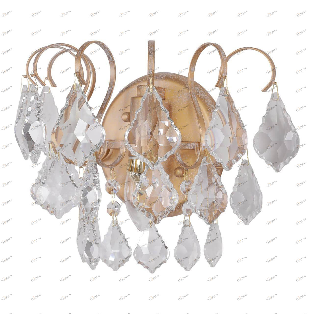 Бра хрустальное золотое Pluvia 2447-1W FAVOURITE PLUVIA 00-3929900 Золото;прозрачный
