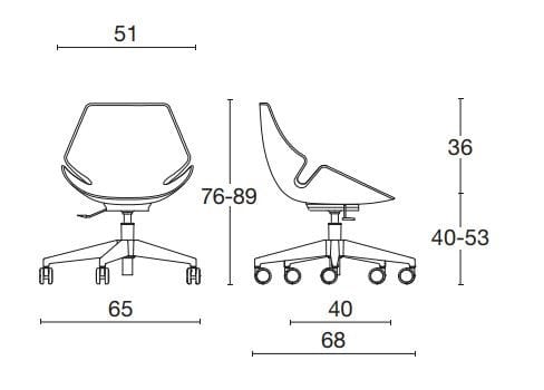 Офисное кресло из ткани с 5 спицами Diemme ARCH-00112522 - Вид №4
