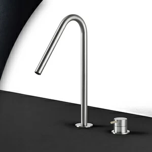 Смеситель для раковины сталь матовая с бежевой ручкой Toki Radomonte TKI31SCIL28