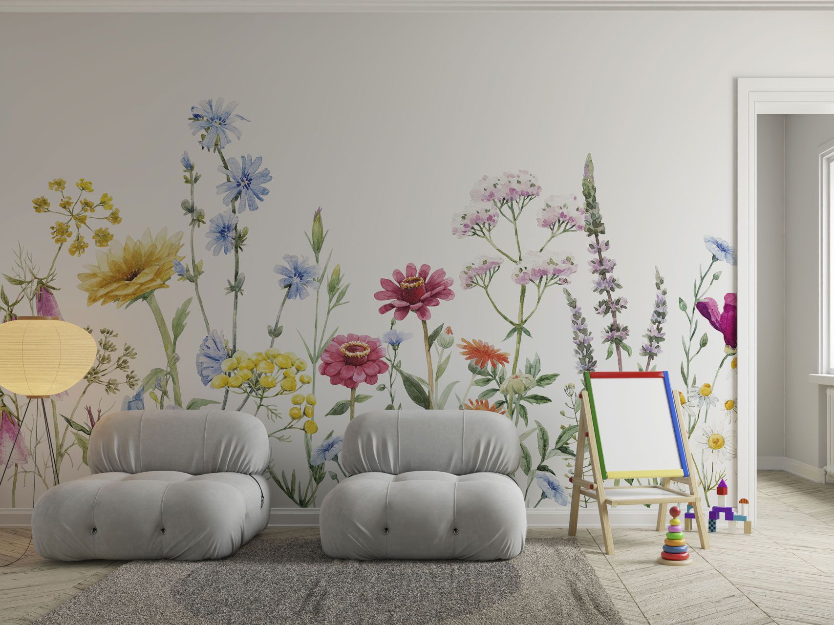 Детские панорамные обои с цветочными мотивами Rimura 2025 ARCH-00076124