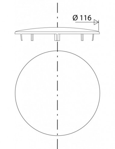 032000 000 00  Крышка для сверхплоского слива Minime для поддона с отверстием диаметром 90 мм, хромированный АБС-пластик Valentin Хром  - Вид №2