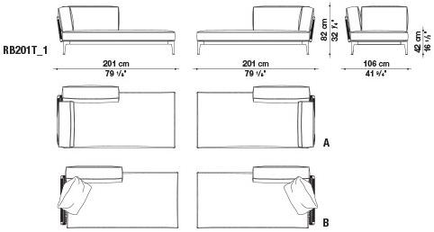 B&B Italia Outdoor Садовый диван из ткани с шезлонгом Ribes sun-id-1471587 - Вид №15
